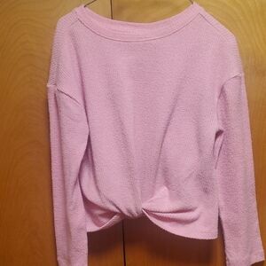 Extremely Me Pink Knotted Long Sleeve Shirt Size 7/8